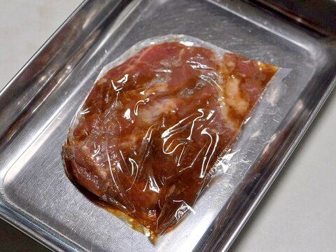 下味冷凍◇豚ロース厚切り肉　シャンピリアン風